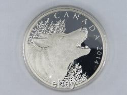 2014 $125 Dollars Fine 500 G Silver Coin Huling Wolf Canada 99,99% Ag Rcm 85 MM