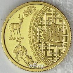2014 5 $ Cinq Bénédictions, Symbole Chinois De Souhaits Good Fortune 1/10 Oz D'or Pur