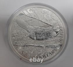 2014 50$ Pièce canadienne en argent de 5 oz avec castor nageur (B236)