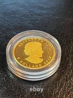 2014 Canada Gold Woolly Mammoth 1/10 Oz. 9999 Gold Proof Roin Mint Rare