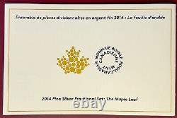 2014 Royal Canadian Mental Fine Silver Ensemble Fractionnel Maple Leaf Withogp & Coa