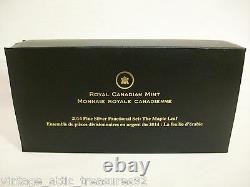 2014 Royal Canadian Mint Silver Maple Leaf Set 5 Pièces W Gold Leafs Rare & C. O. Un