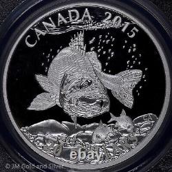 2015 20 $ Canada 1 Oz Silver Proof Walleye Pcgs Pr 70 Dcam Première Grève