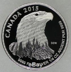 2015 Argent Monnaie Royale Du Canada Fractionnaires Ensemble Pygargue À Tête Blanche 4 Coins Total Coa Box
