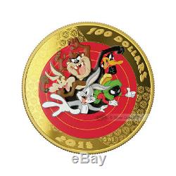 2015 Bugs Bunny Et Looney Tunes Friends Montre De Poche Et 14k Gold Coin
