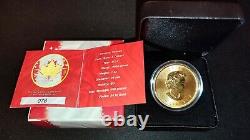 2015 Canada 5 $ Fiine Silver 9999 Maple Leaf Coloured Gold Plating 50th Anni