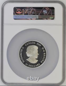 2015 Ngc Canada Rcm 30 $ Lune Lucarne Preuve Pièce D'argent Pf70 Glows-in-dark