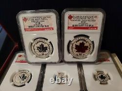 2015 Ngc Pf 70 Incuse Reverse Proof Canada (5 Coin Set) Silver Maple Leaf 5 $