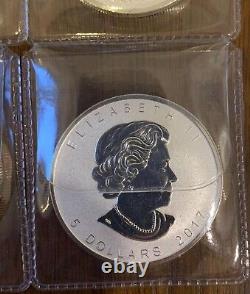 2016-2017 Érables Loup Ours Puma Orignal Monnaie Argent 1oz. 9999 Canada