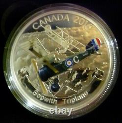 2016 $20x3 Fine Silver Coin Set Aircraft De La Première Guerre Mondiale