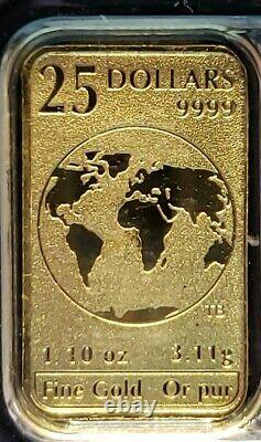 2016 25,9999 $ Or 1/10e Bars Royal Canadian Mint 5 Bars 1/2oz Total Scellé