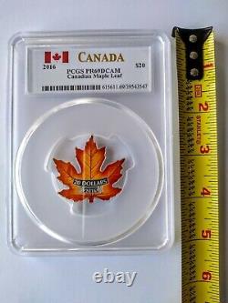 2016 Canada $20 1oz Argent Proof Canadian Maple? Pcgs Pr69dcam Pièce Colorisée