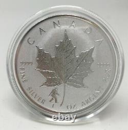 2016 Canadian Maple Leaf Bigfoot Privy 1 Oz. 9999 Argent Fine Nouveau En Capsule