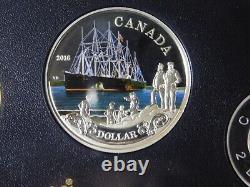 2016 Monnaie royale canadienne Canada 7 Pièce Dollar en argent Transatlantic Cbl Proof Set