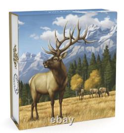 2016 Noble Elk 100 $ Pure 1oz. 9999 Pièce D'argent Canada État De La Menthe Avec Boîte