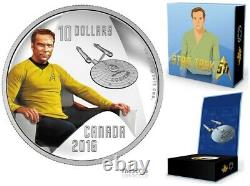 2016 Star Trek Captain Kirk & Spock Silver Coins Avec Enterprise Coin Stamp Set
