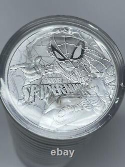 2017 1 Oz Silver Coin Spiderman Tuvalu. 99999 Marvel $1 Bu -brand Nouveau