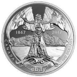2017 100 $ 150e anniversaire de la Confédération canadienne pièce d'argent pur de 10 oz.
