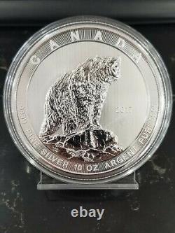 2017 50 $ Canada Silver Grizzly Bear Silver Round 10 Oz. 9999