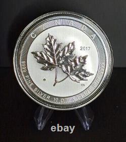 2017 50 $ Pièce en argent de 10 onces Magnifiques feuilles d'érable Canada 9999