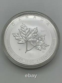 2017 Canada 10 Oz Argent 50 $ Magnifiques Feuilles D'érable Pièce. 99999 1ère Année