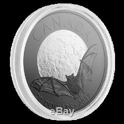 2017 Canada 20 $ Brown Bat Nocturnal By Nature 1 Oz Silver Coin (plaqué Rhodium)
