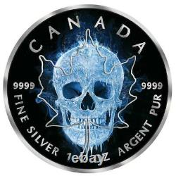 2017 Canada Ice Skull Maple Leaf & Ruthenium Colorisation 1 Oz. 9999 Silver Coin
