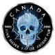 2017 Canadian Maple Leaf Ice Skull Colorised & Ruthenium 1oz. 9999 Pièce D'argent