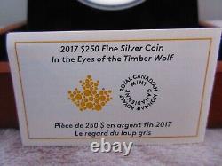 2017 DANS LES YEUX DU LOUP DE BOIS Pièce en argent de 1 kg épreuve numismatique 250 $ Canada MRC