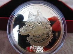 2017 Loup Gris Zentangle Art Pièce de Monnaie en Argent 2oz Épreuve $30 Canada RCM