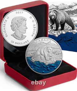 2017 Masters Club Coin Grizzly Ours 20 $ 1oz Pure Silver Proof Coin Canada