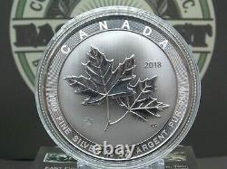 2018 10oz. 50 $ Silver Magnificent De La Feuille D'érable Au Canada. 9999 #cf Ecc&c, Inc