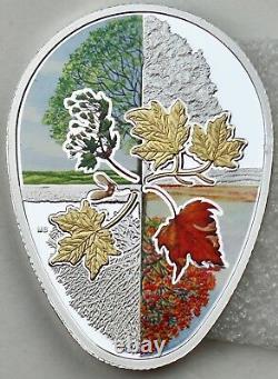 2018 $20 Four Seasons Of The Maple Leaf Coin Elliptical 1 Oz Pure Silver Proof