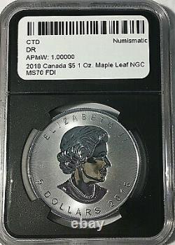 2018 Canada 5 $ Incus Maple Leaf Silver 1 Oz Ngc Ms70 Fdoi 30th Anniv