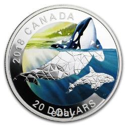 2018 Canada Faune Géométrique Orcas 1oz Argent Pièce Ngc Pf 70 Ucam