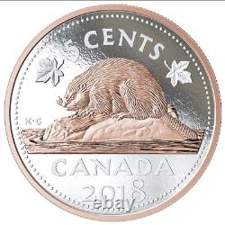 2018 Canada Grand Ensemble de 7 Pièces de Monnaie Grosse de 5 oz en Argent Fin Plaqué Or de la Monnaie Royale Canadienne