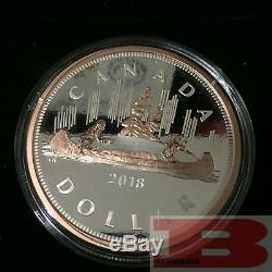 2018 Canada Série Big Coin # 1 Voyageur 1 $ 5 Oz Pure Silver Dollar Avec Rose Gold