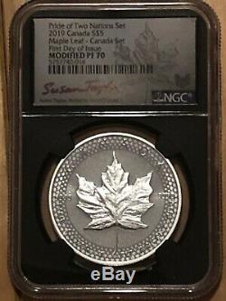2019 Can Pride Of Two Nations Limited Edition Deux-ensemble De Pièces Ide Ngc Pf70