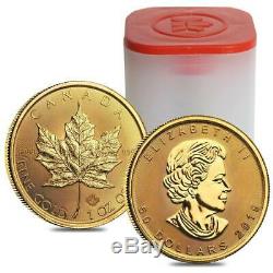 2019 Canada 1 Oz D'or Feuille D'érable 50 $ Monnaie Monnaie Royale Canadienne. 9999 Or Pur
