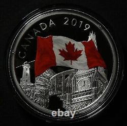 2019 Canada 30 $ Étoffe du Canada Preuve en argent fin Drapeau #19733