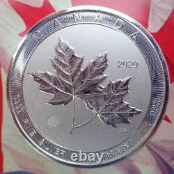 2020 2 Oz Canadian Twin Maple Leaf Argent Bu Pièce De Monnaie. 9999 Argent Ultra Fin