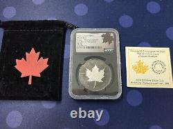 2020 20 $ Canada Silver Maple Incuse Rhodium Ngc Pf70 Fdop Avec Coa