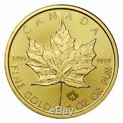2020 Canada 1 Oz D'or Feuille D'érable 50 $ Monnaie Monnaie Royale Canadienne. 9999 Or Pur