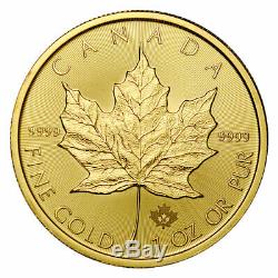 2020 Canada 1 Oz D'or Maple Leaf 50 $ Coin Gem Bu Presale Sku60066