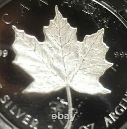 2020 Canada Feuille D'érable En Argent Incuse Rhodium Noir 1 Oz 20 $ Preuve Ngc Pf70 Fr