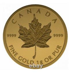 2020 Canada Gold 1 Gram Feuille D’érable. 9999 Amende À Partir D’une Feuille De Gramme D’érable