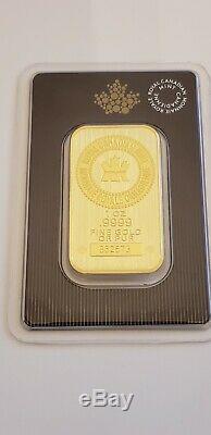 2020 Pure Gold 1 Oz Bar / Nouveau Design Mrc. 9999 Au Monnaie Royale Canadienne