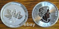 2020 Royal Canadian Ment Twin Maples 2 Oz Silver Maple Leaf 10 $ Pièce. 9999 Amende