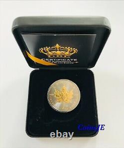 2021 1 Oz. 9999 Feuille D'érable Gold Gilded & Ruthenium Silver Coin Empire Edition