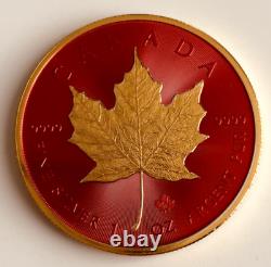2021 1oz. 9999 Rouge Couleur Canadian Maple Leaf Gold Gilded Silver Coin